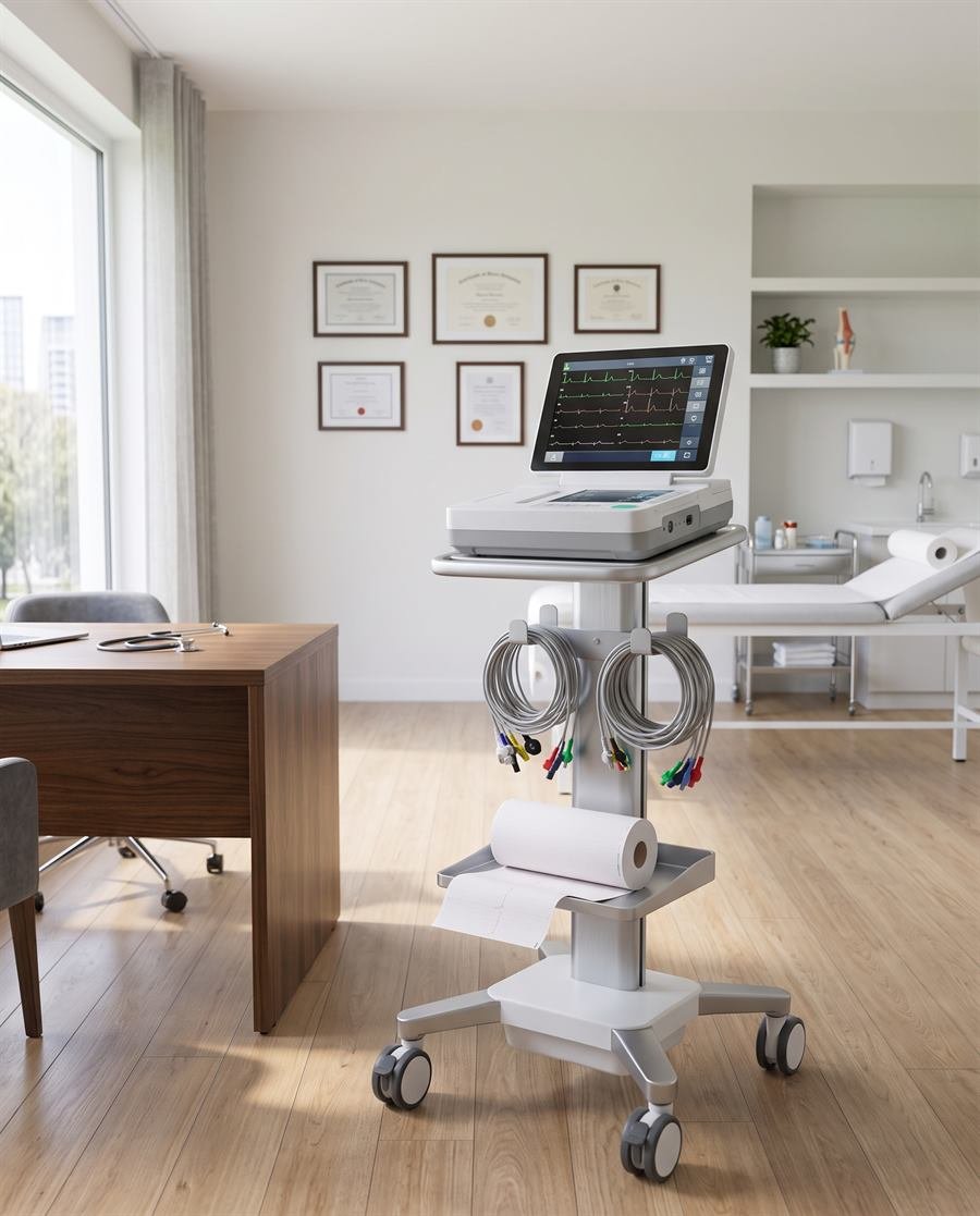 Equipo de electrocardiograma en el consultorio